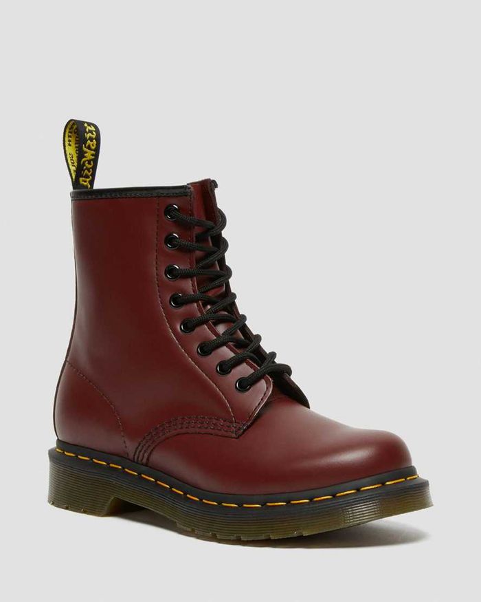 Dr Martens Vintersko Dame Burgunder 1460 Smooth Læder Lace Up 6183GNVMS